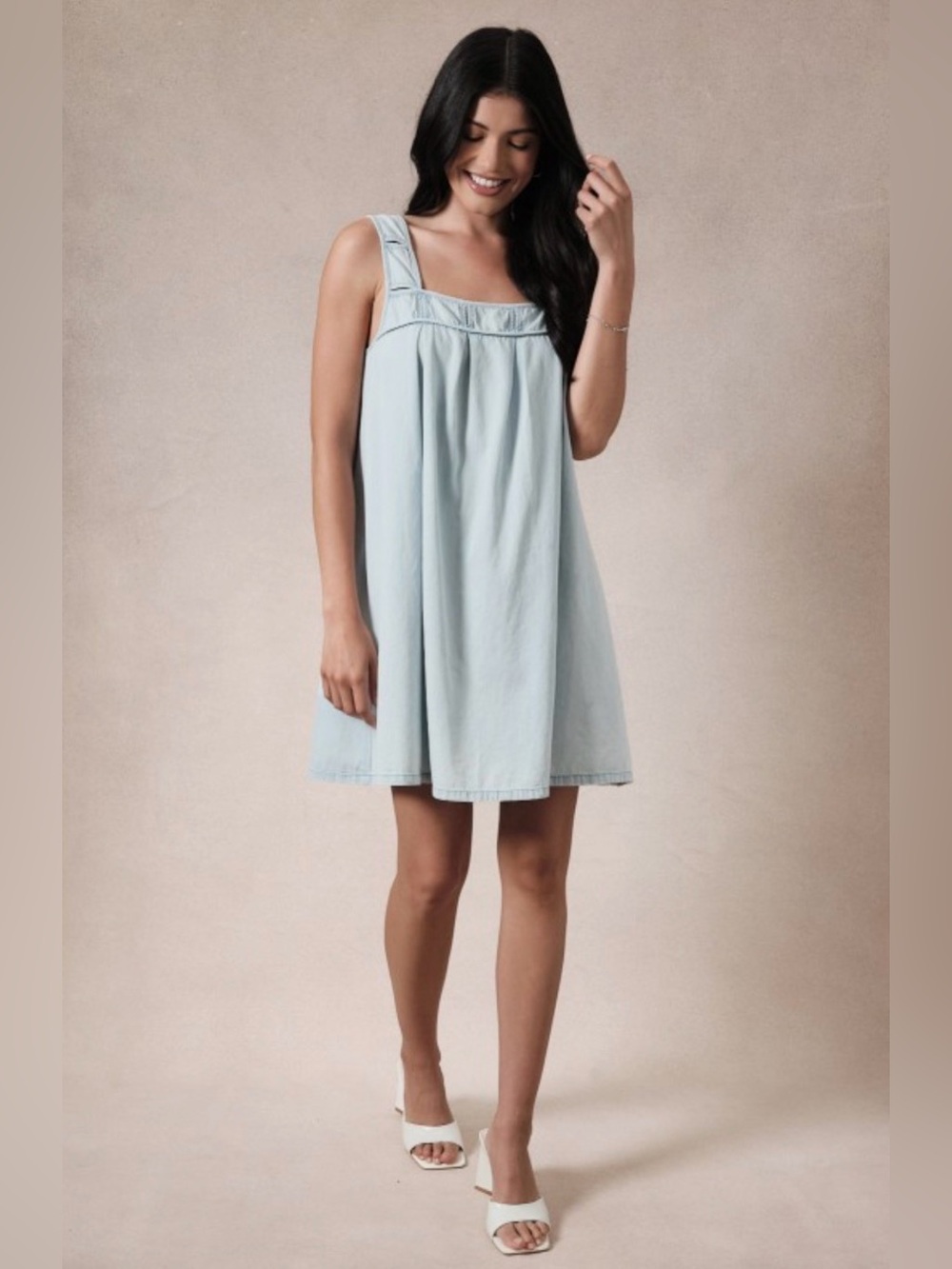 20. Square Neck Chambray dress